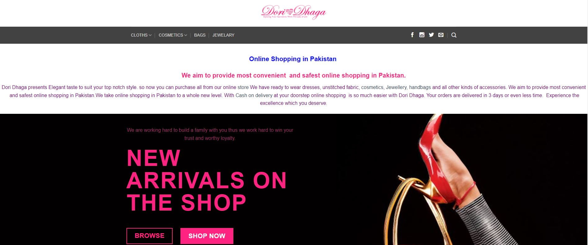 Dori Dhaga Clothing Brand Marketing Website