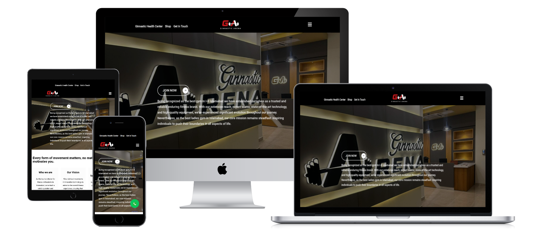 Ginnastic Arena Website Development 